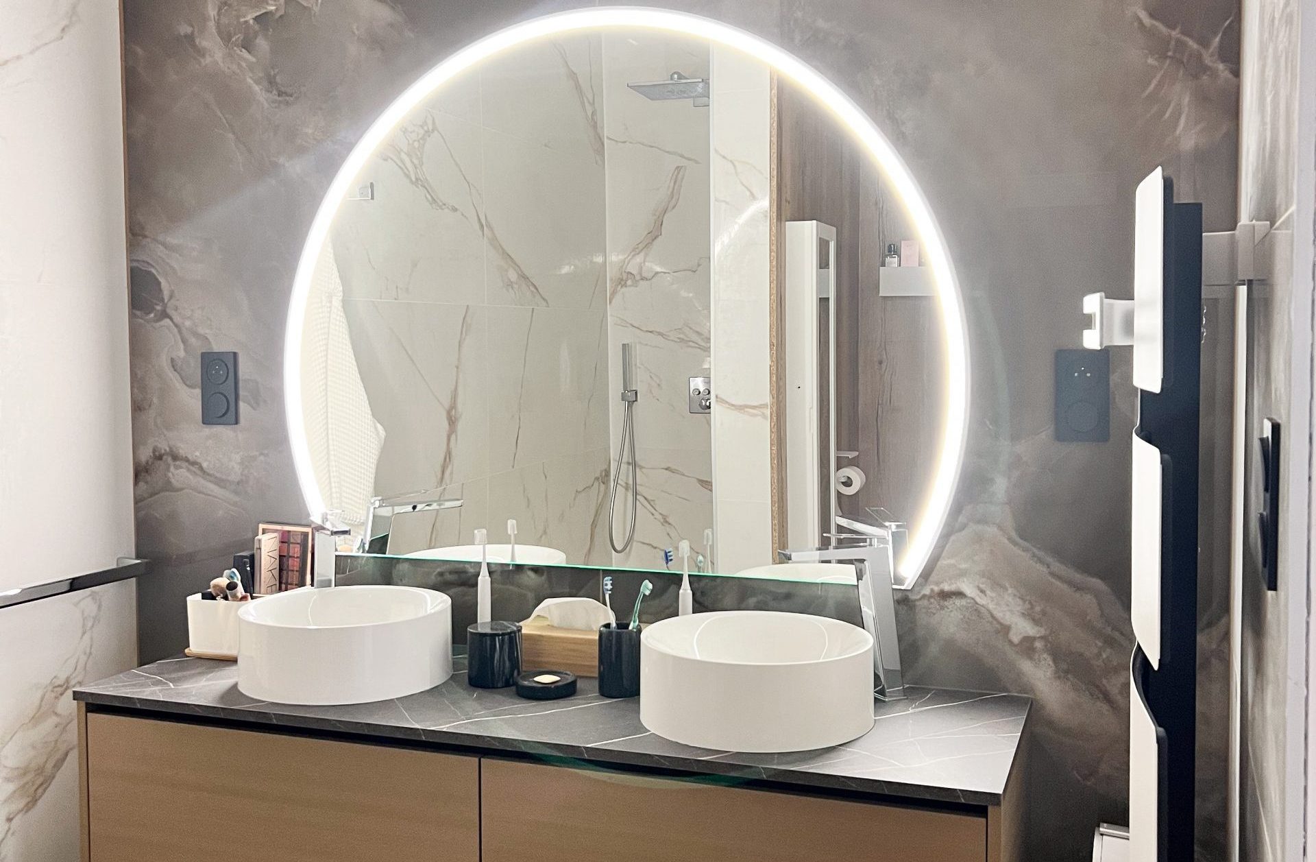 Rénovation loft salle de bain et salle d'eau en marbre saint Julien les Metz